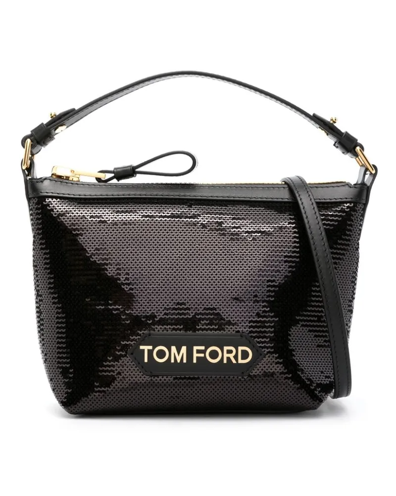 Tom Ford Handtasche mit Logo-Schild - Schwarz Schwarz