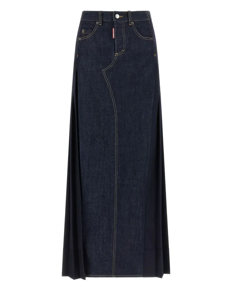 Dsquared2 Faltenrock mit Jeans-Einsatz - Blau Blau