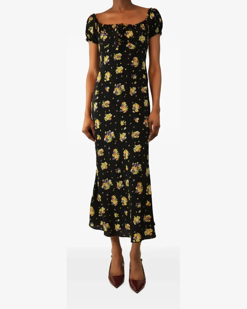 Alessandra Rich floral-print silk dress - Schwarz Schwarz