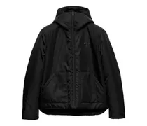 Kapuzenjacke mit aufgesetzten Taschen - Schwarz