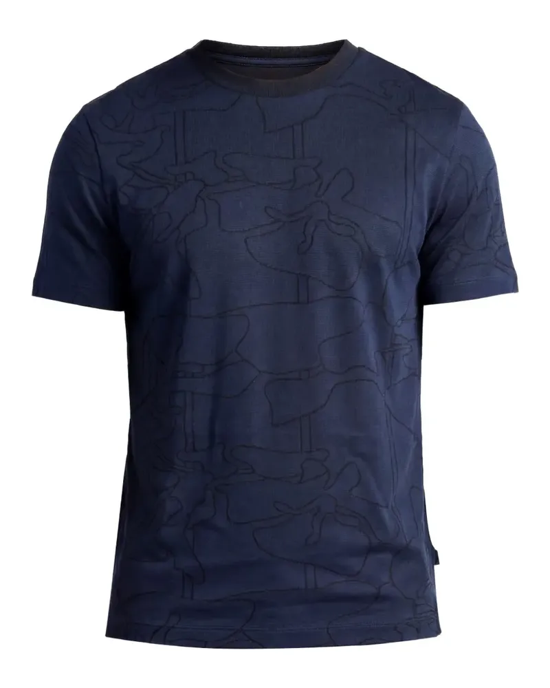 HUGO BOSS Thompson T-Shirt mit Jacquardmuster - Blau Blau