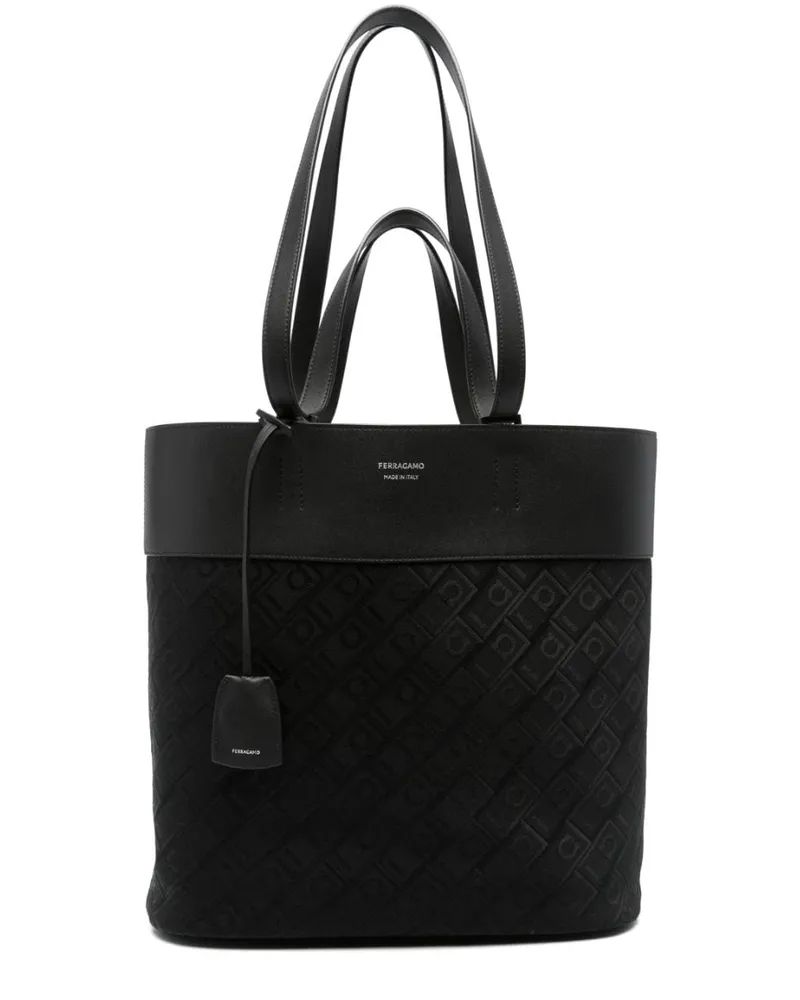 Ferragamo Shopper mit Gancini-Muster Schwarz