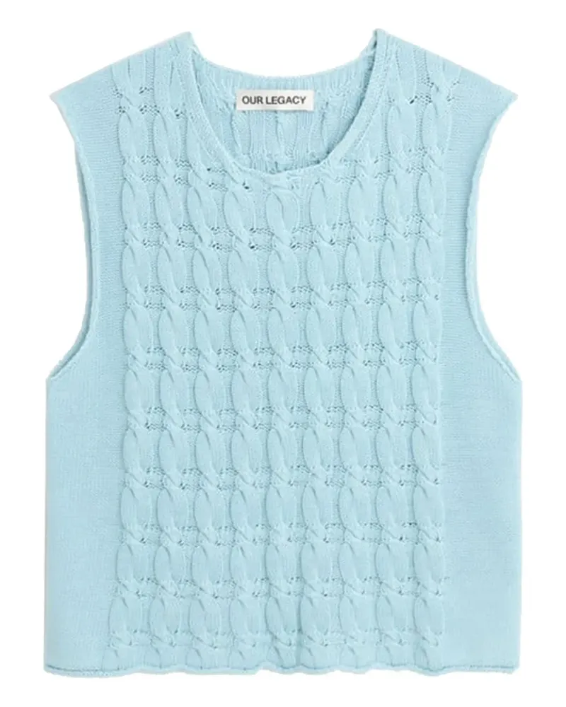 Our Legacy Pullunder mit Zopfmuster - Blau Blau