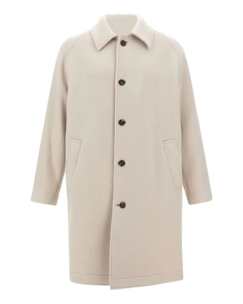 Eleventy raglan-sleeve button-up coat - Nude Nude