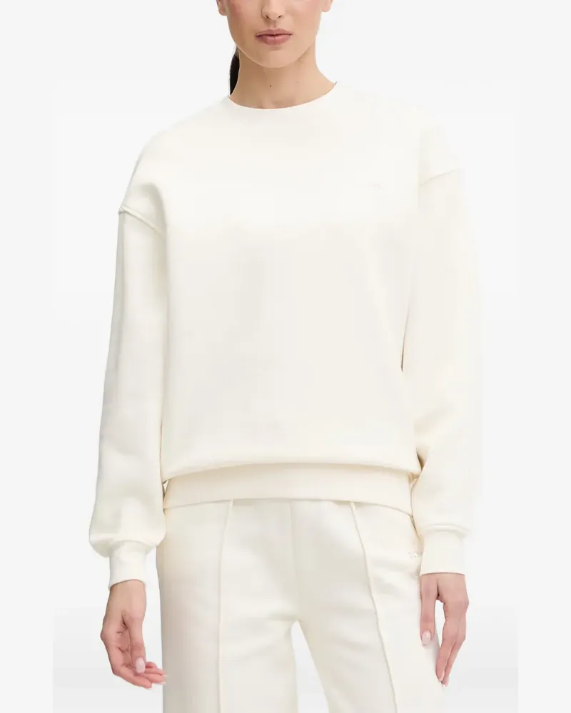 Guess Nat logo-plaque drop-shoulder sweatshirt - Nude Nude