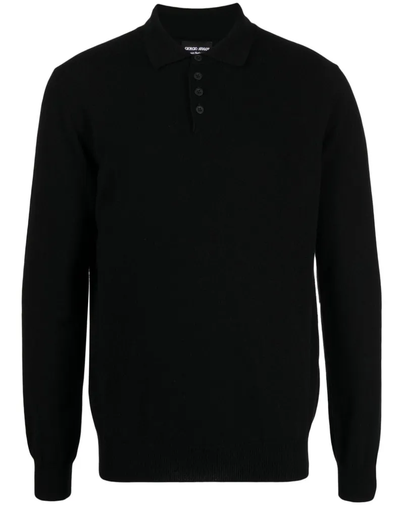 Giorgio Armani Kaschmirpullover mit Poloshirtkragen - Schwarz Schwarz
