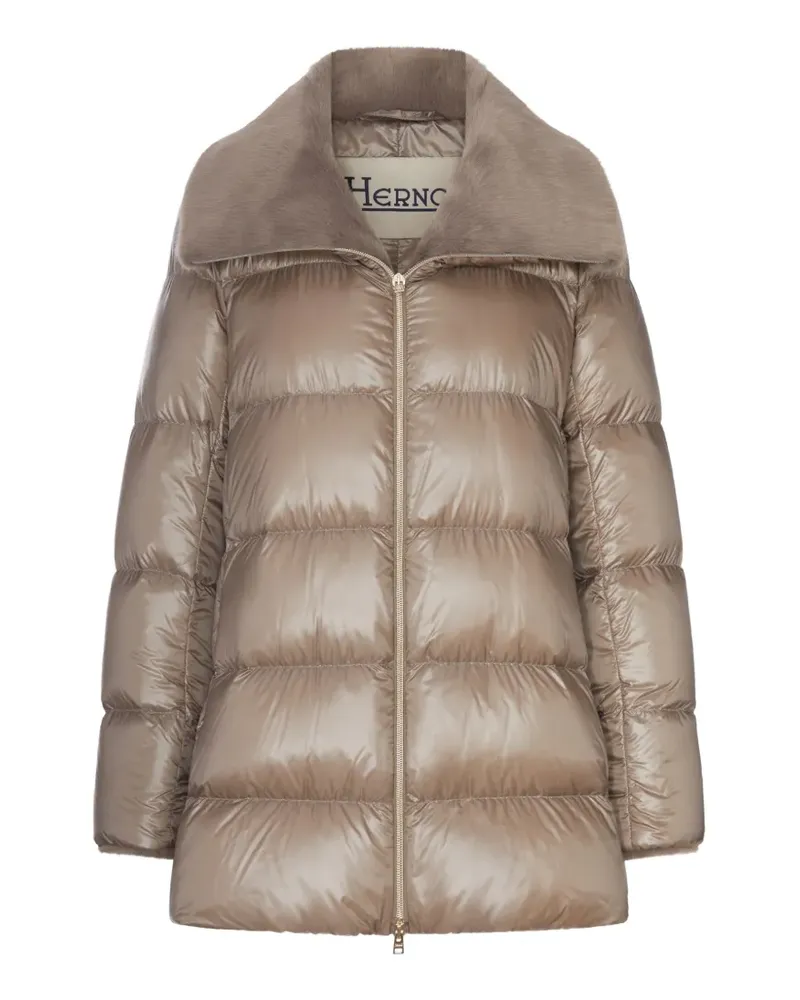 Herno faux-fur collar quilted jacket - Nude Nude
