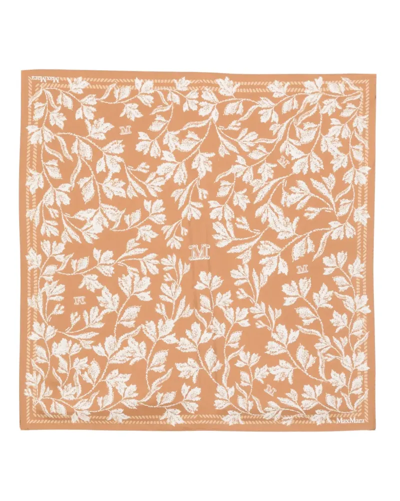 Max Mara Schal mit Blumen-Print - Nude Nude