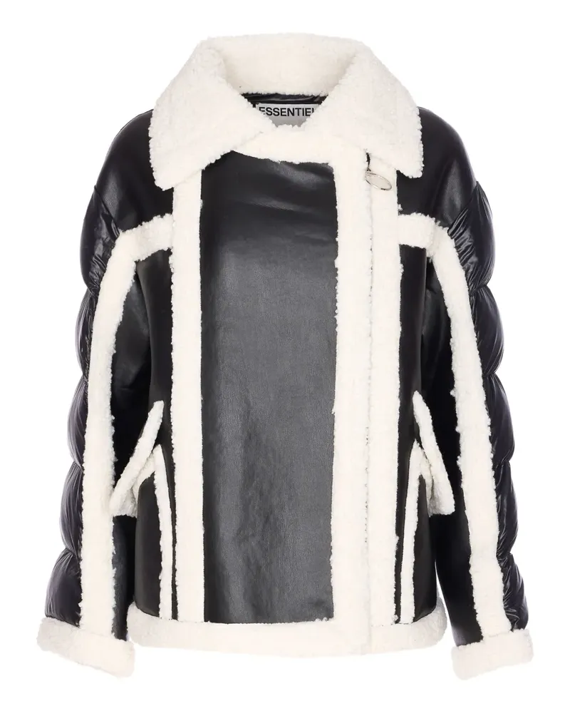 Essentiel Jacke mit Faux Shearling - Schwarz Schwarz