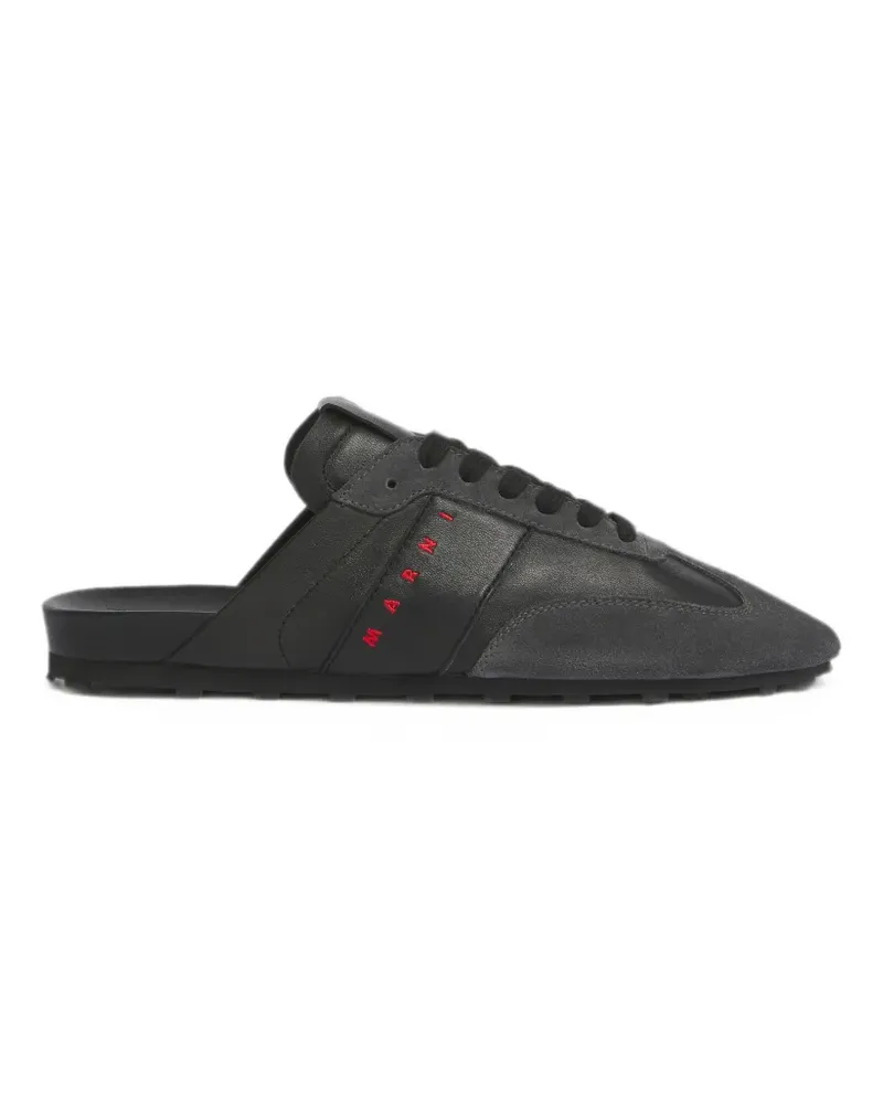 Marni black nappa leather and suede Softy Soccer slip-on sneakers - Schwarz Schwarz