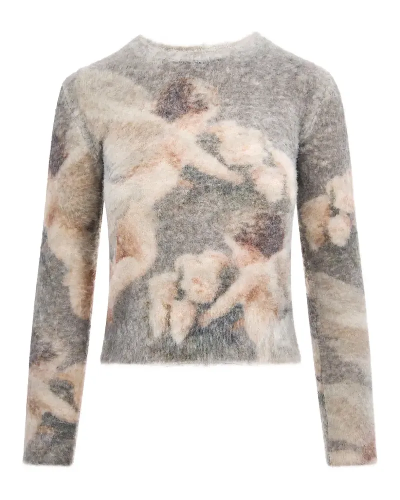 Fiorucci Bouquet Angels intarsia-knit sweater - Braun Braun