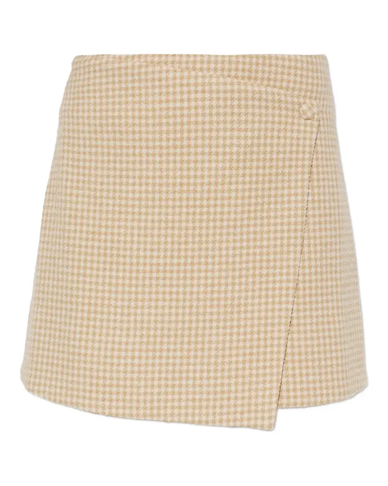 By Malene Birger Esma houndstooth wrap mini skirt - Nude Nude