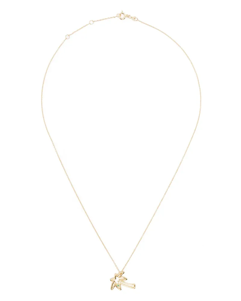 Aliita 9kt Palmera Brilliante Gelbgoldhalskette mit Smaragd Gold