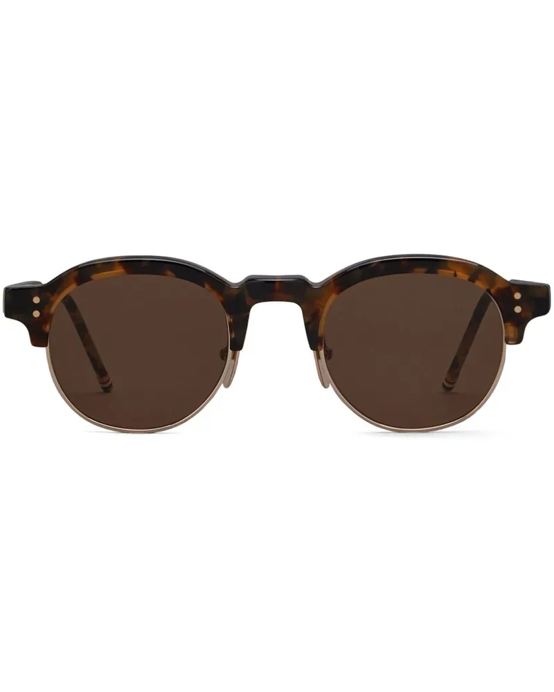 Thom Browne tortoiseshell oval-frame sunglasses Braun