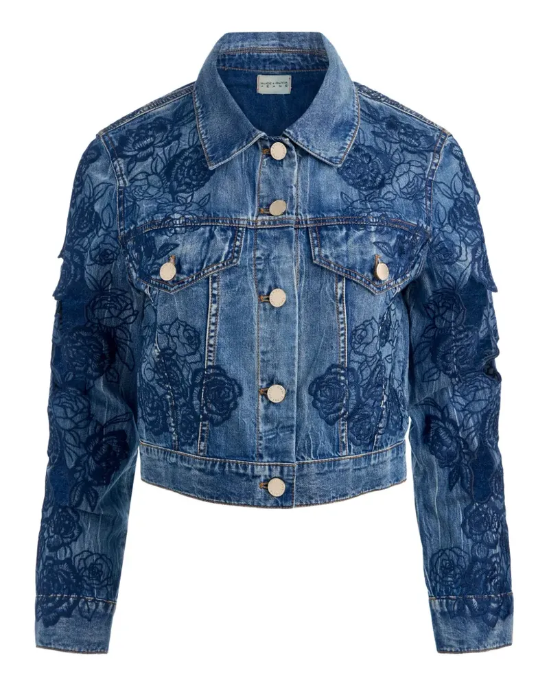 Alice + Olivia Chloe embroidered denim jacket - Blau Blau