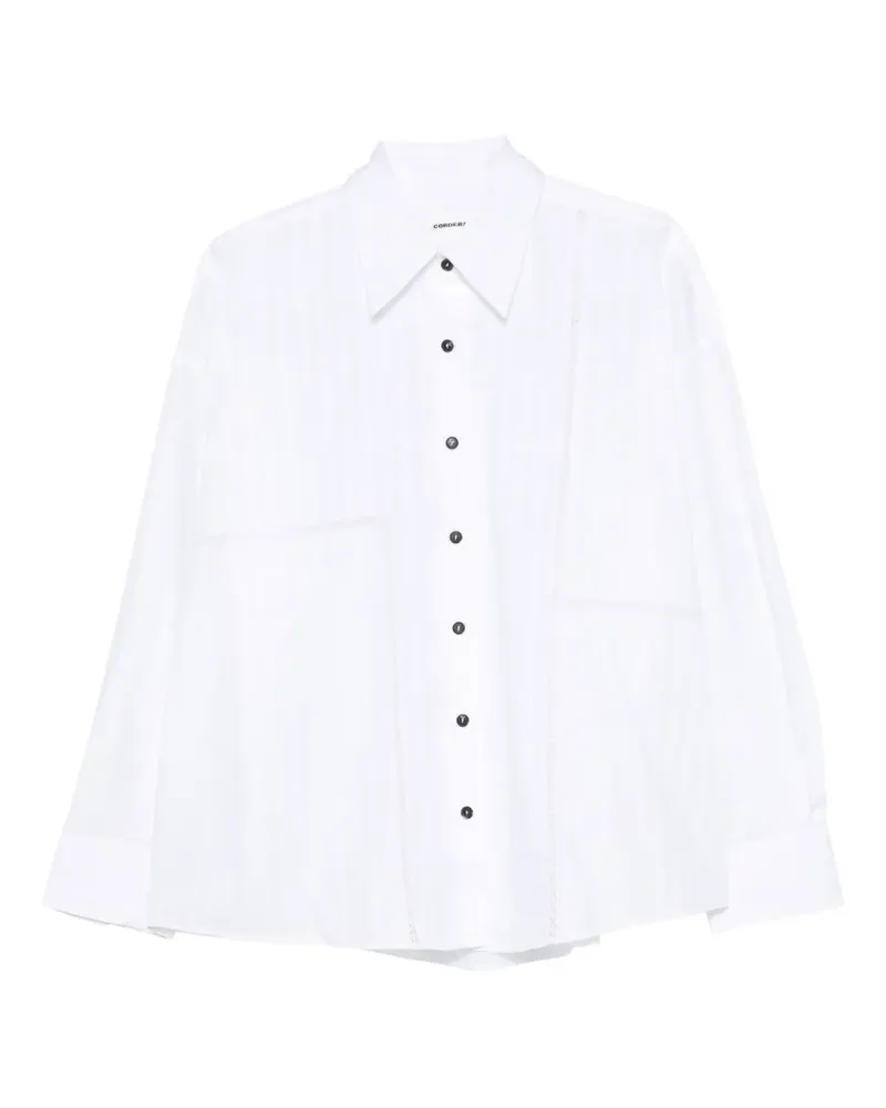 CORDERA lace-trim button-down shirt - Weiß Weiß
