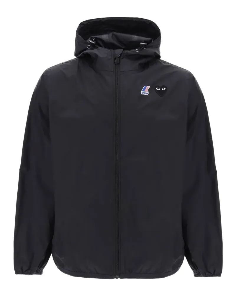 Comme des Garçons x K-Way Hoodie mit Logo-Patch - Schwarz Schwarz