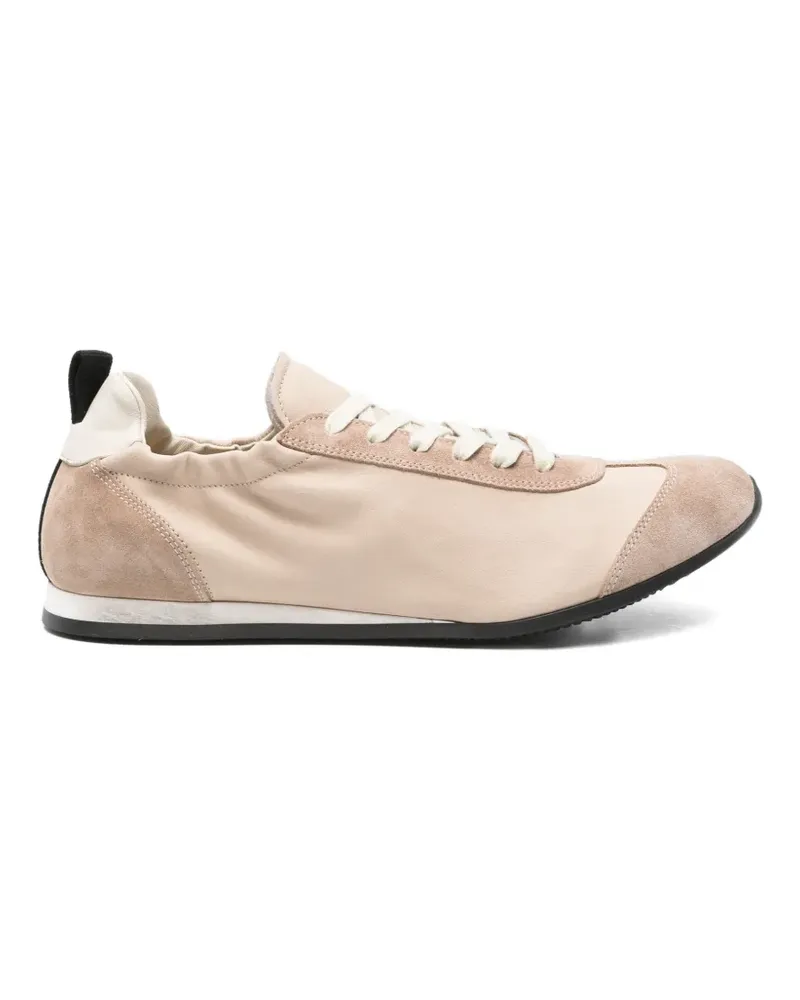 Uma Wang panelled suede-trim sneakers - Nude Nude
