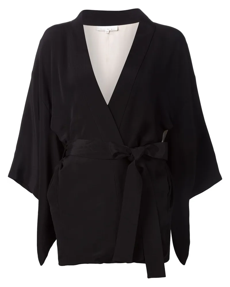 Fleur Du Mal Haori' Seidenkimono - Schwarz Schwarz