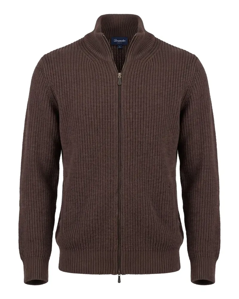 Drumohr  ribbed-knit zip-up sweater - Braun Braun