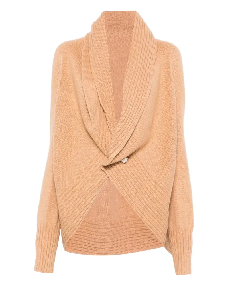 Alberta Ferretti shawl cardigan - Nude Nude