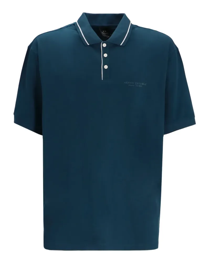 Armani Exchange Poloshirt mit Kontrastdetails - Blau Blau