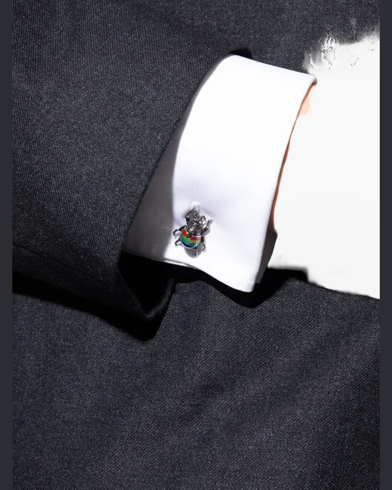 Paul Smith beetle striped cufflinks - Silber Silber
