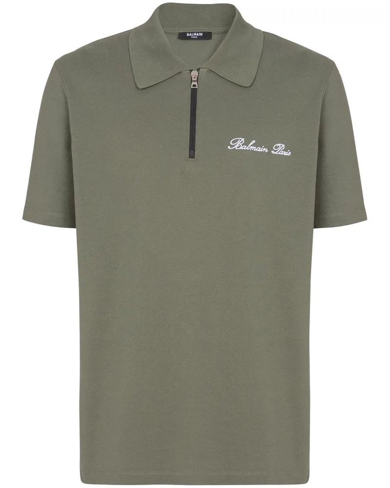 Balmain Poloshirt mit Logo-Stickerei - Grün Grün