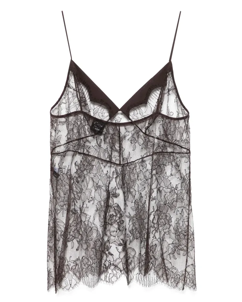 Carine Gilson Camisole-Top mit Spitze - Braun Braun