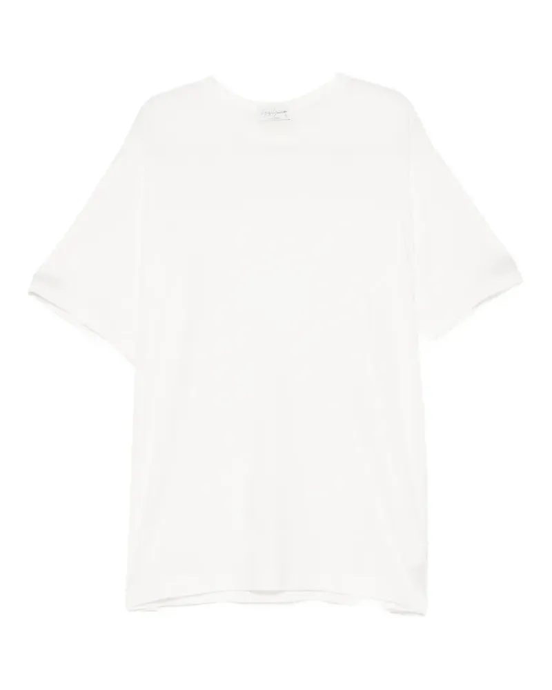 Yohji Yamamoto T-Shirt aus Baumwolljersey - Weiß Weiß