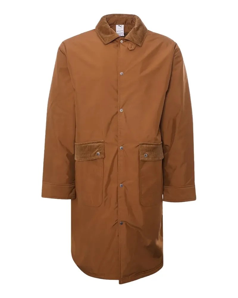 Puma x Maison Kitsuné corduroy-collar trench coat - Braun Braun