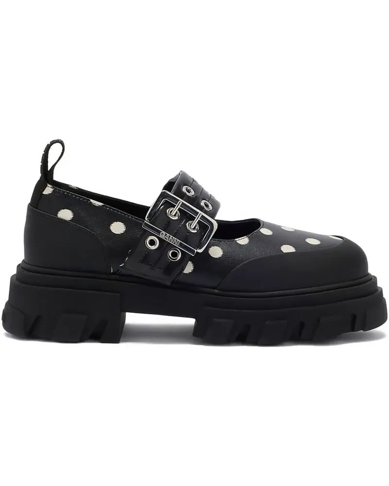 Ganni Loafer mit Polka Dots - Schwarz Schwarz