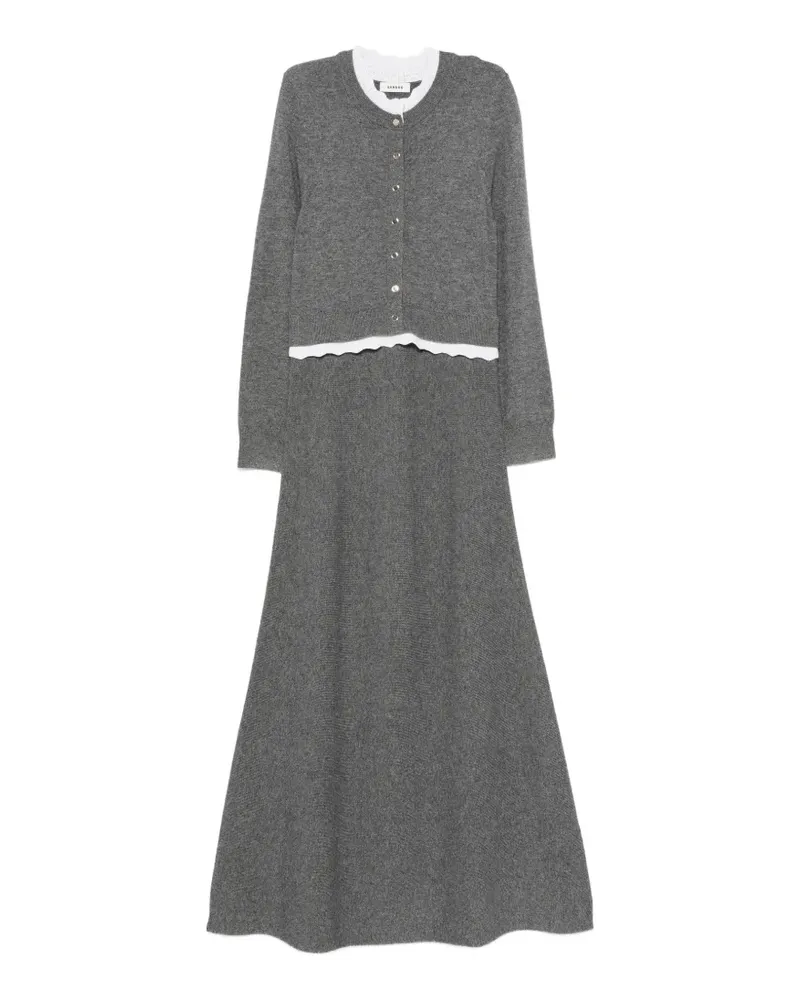 Sandro Gestricktes Maxikleid mit Knöpfen - Grau Grau