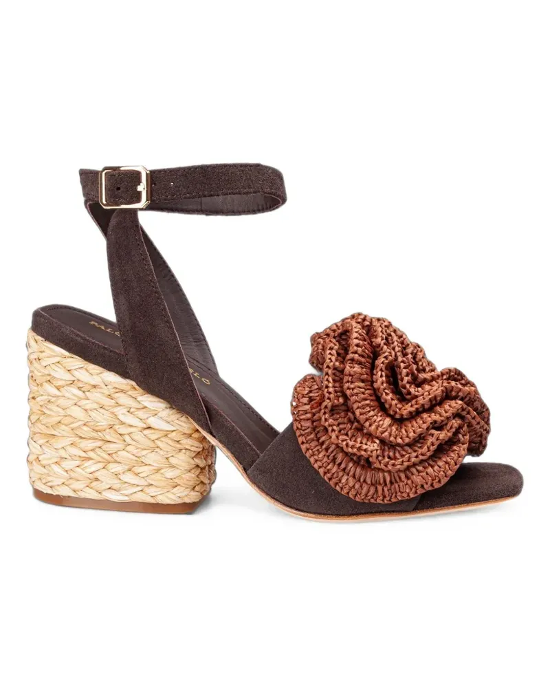 Paloma Barceló Teresa Sandalen mit Raffiabast-Absatz - Braun Braun