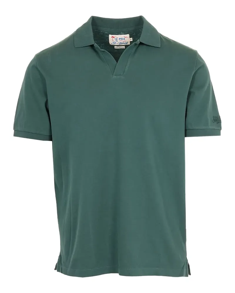 MC2 Saint Barth piqué-weave V-neck polo shirt - Grün Grün