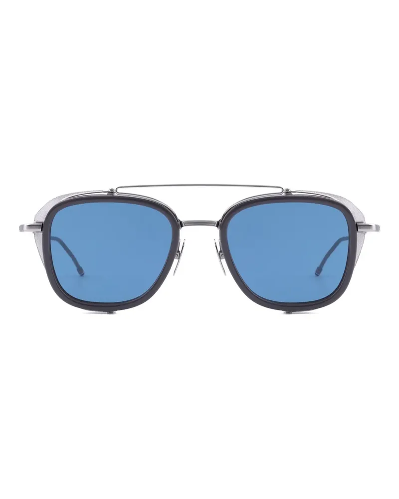Thom Browne Sonnenbrille mit eckigem Gestell - Schwarz Schwarz