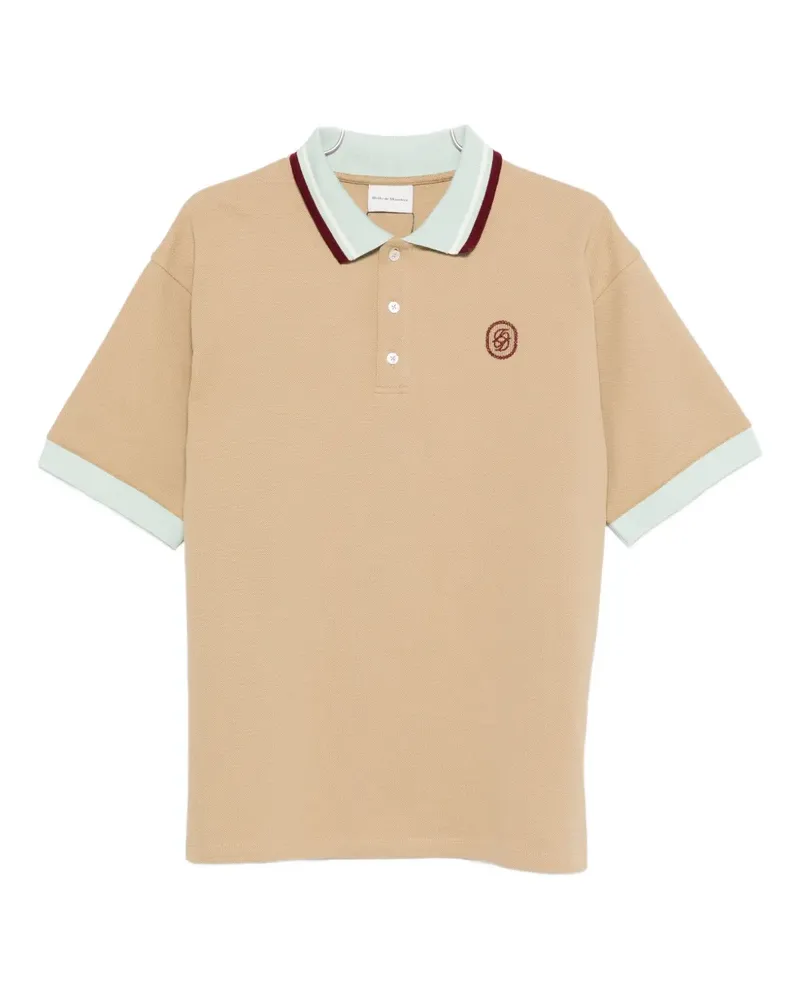 Drôle de Monsieur Poloshirt mit Logo-Stickerei - Nude Nude