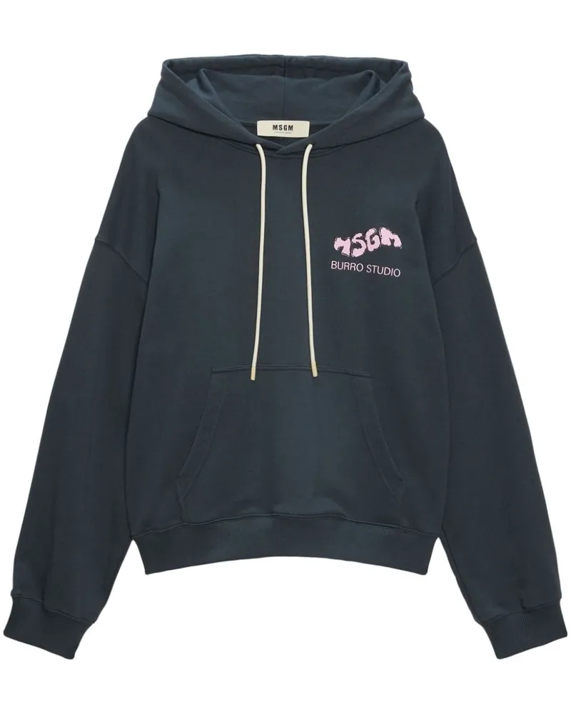 MSGM Hoodie mit Logo-Print Grau