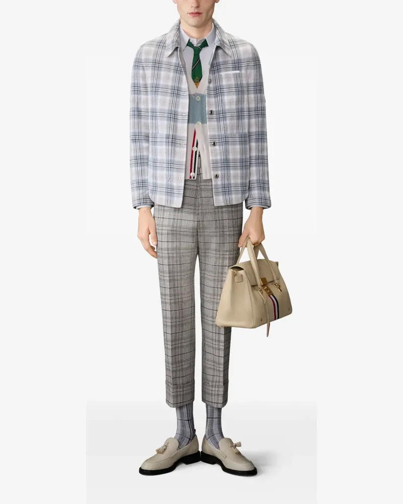 Thom Browne Karierte Utility-Jacke - Weiß Weiß