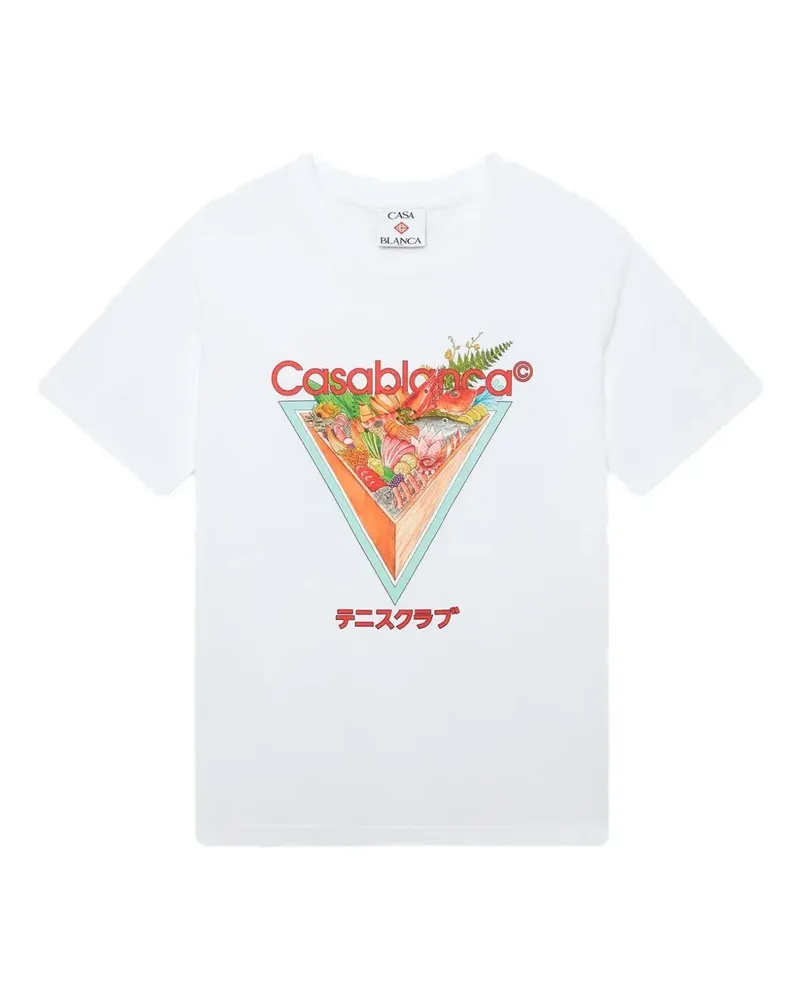 Casablanca Paris T-Shirt mit grafischem Print - Weiß Weiß