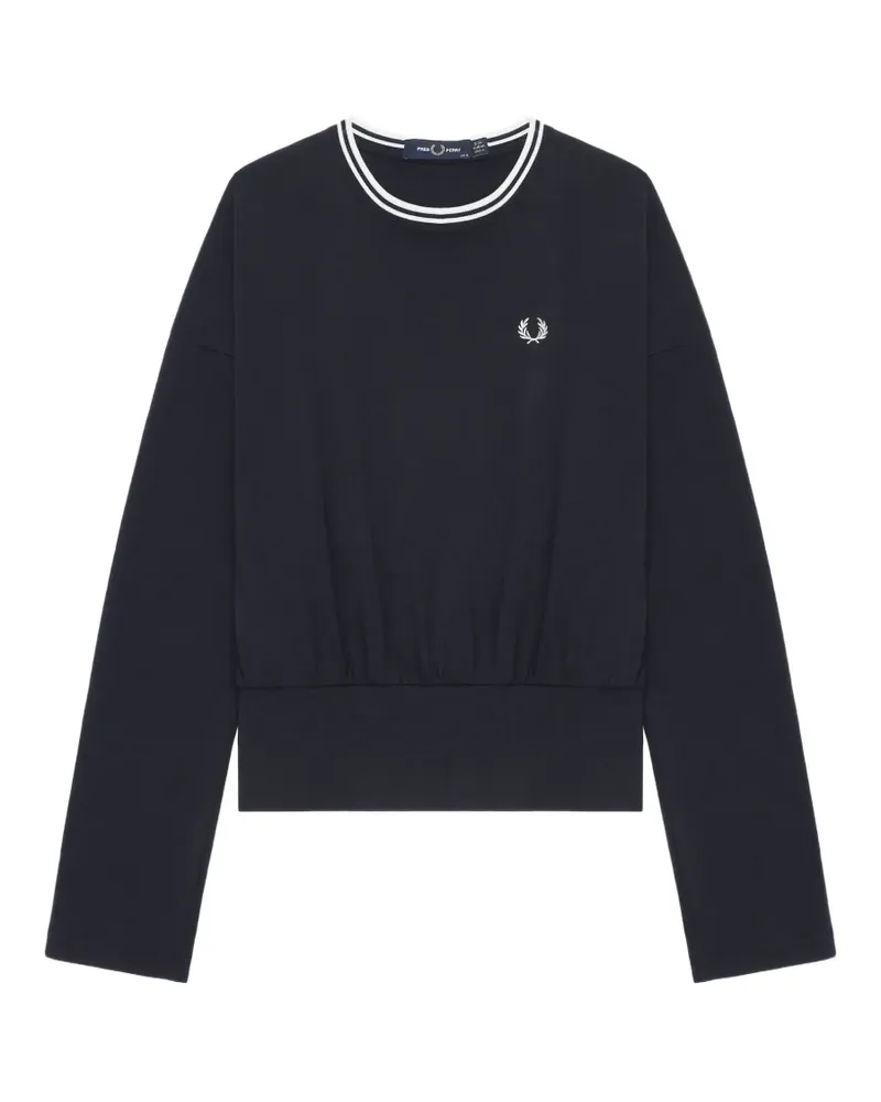 Fred Perry Gerafftes Laurel Wreath T-Shirt - Blau Blau
