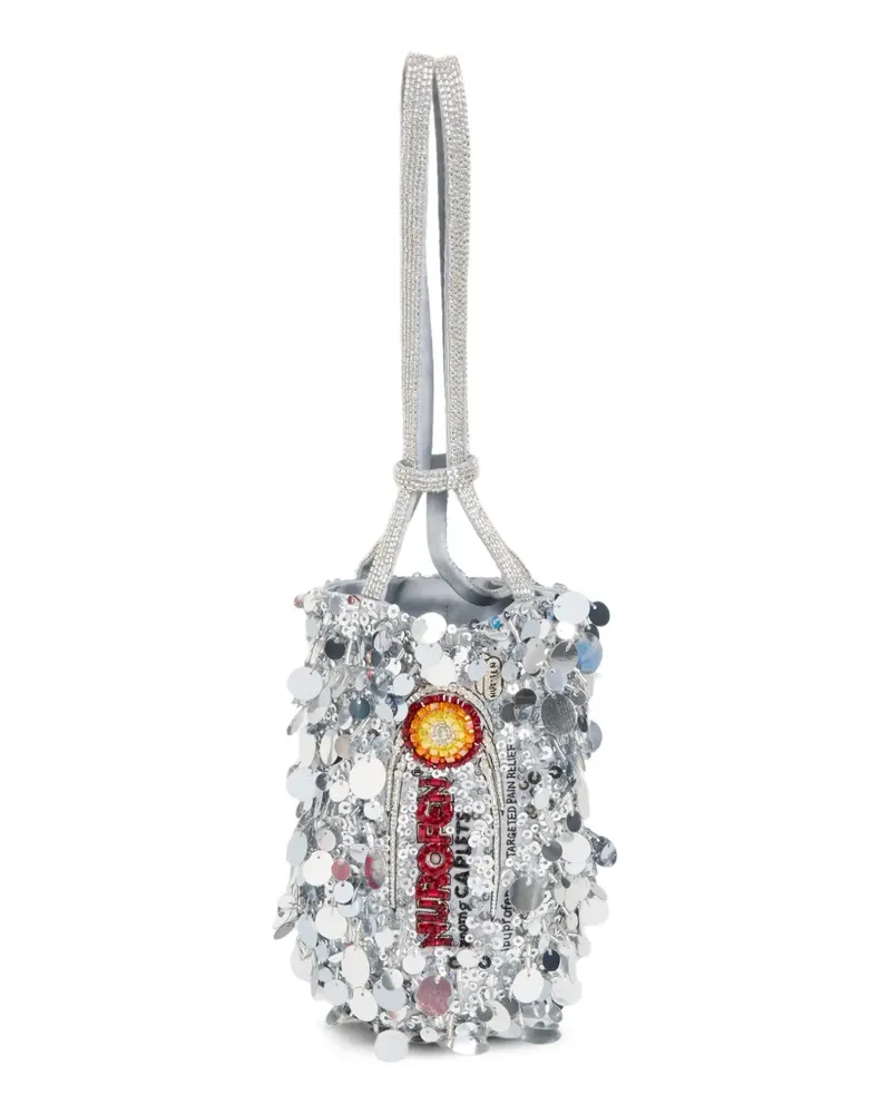 Anya Hindmarch Nurofen Beuteltasche mit Pailletten - Silber Silber