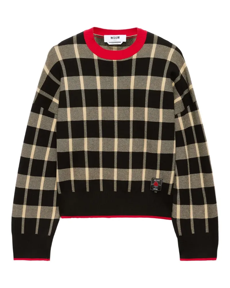 MSGM Kariertes Sweatshirt - Schwarz Schwarz