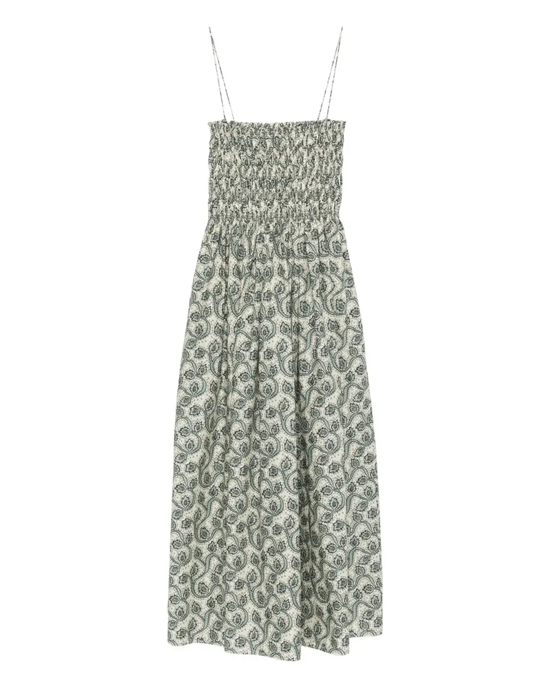 Matteau shirred printed maxi dress - Nude Nude