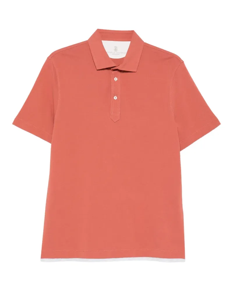 Brunello Cucinelli Poloshirt mit Kontrastdetail - Orange Orange