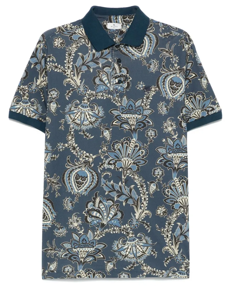 Etro Poloshirt mit Paisley-Print - Blau Blau
