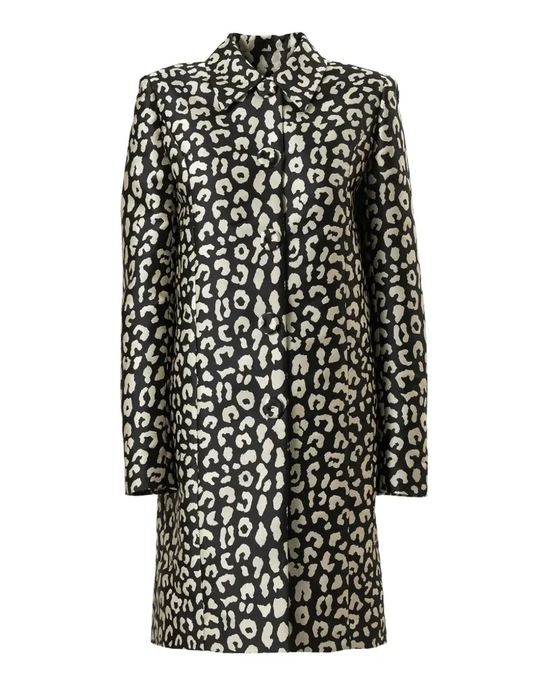 Carolina Herrera New York Jacquard-Mantel mit Leopardenprint - Schwarz Schwarz