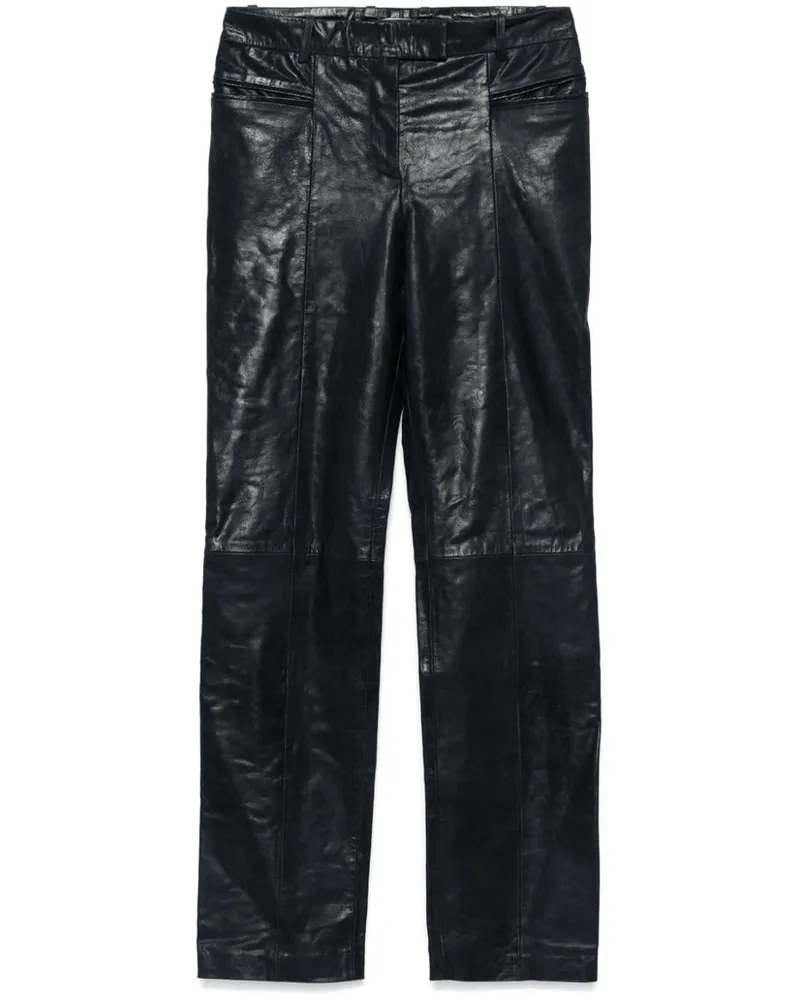 REMAIN Schmale Lederhose - Blau Blau