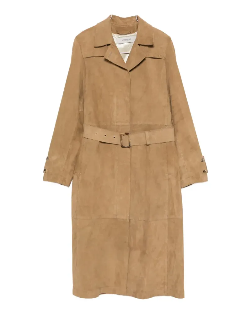 Golden Goose belted suede coat - Nude Nude