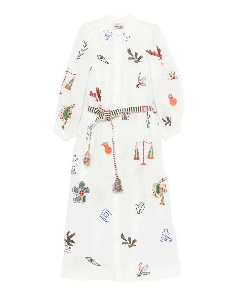 ALEMAIS embroidered midi dress - Weiß Weiß